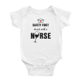 thumbnail image 1 of Safety First Drink With A Nurse Funny Baby Bodysuit Boy Girl Unisex, 1 of 5