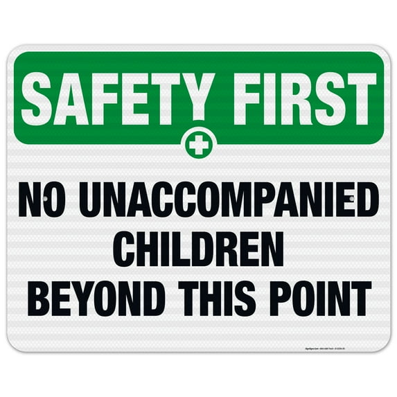 Safety First No Unaccompanied Children Beyond This Point Pool Sign,
