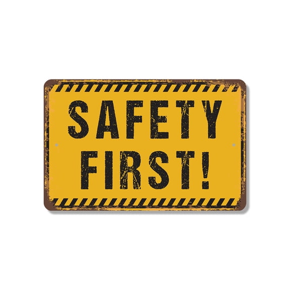Safety First Street 10 Inch x 14 Inch Novelty Plastic Sign Think Plan Do Durable Weatherproof UV Protected Perfect for Workshops Labs Warehouses Fun Gift for Managers Teachers Makers