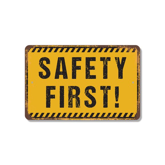 Safety First Street 8 Inch x 12 Inch Novelty Plastic Sign Think Plan Do Durable Weatherproof UV Protected Perfect for Workshops Labs Warehouses Fun Gift for Managers Teachers Makers