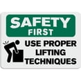 thumbnail image 1 of Safety First Use Proper Lifting Techniques Metal Sign Warning Metal Tin Sign Notice Attention Funny Sarcastic Sign 8x12in Rust-Proof Metal Plaque for Farm Kitchen Wall Home Garden, 1 of 5