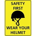 thumbnail image 1 of Safety First Wear Your Helmet Sign Metal Tin Sign12x16 Inches Caution Danger Safety Security Warning Notice Signs, 1 of 5