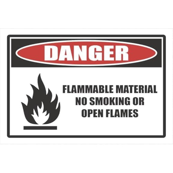 Safety - Flammable Material Danger Sign Metal Sign Decorative Wall Plaque, 12 X 8 inch