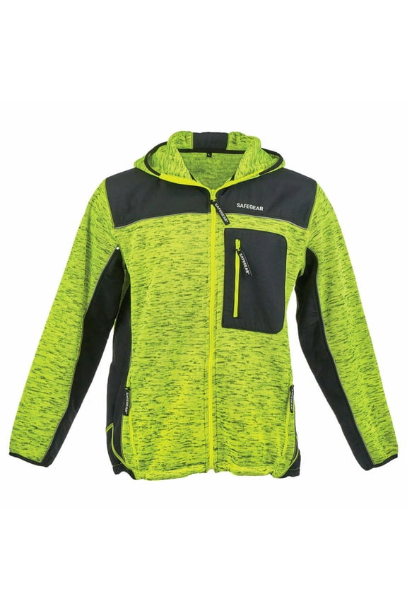 Safety Fleece Hoodie, Reflective Hoodie with Zipper, Large, SAFEGEAR