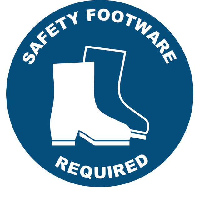 Safety Footwear Required Decal Aluminum 12 Inch Uv Ink Printed For ...