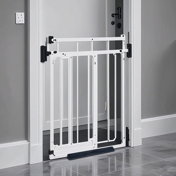 Safety Gate Pedal Accessory Stairway Guardrail Kick Plate for Door Threshold Ramp and Pet Fence Secure Connection Easy Installation Protection(5.1"×17.9",Black)