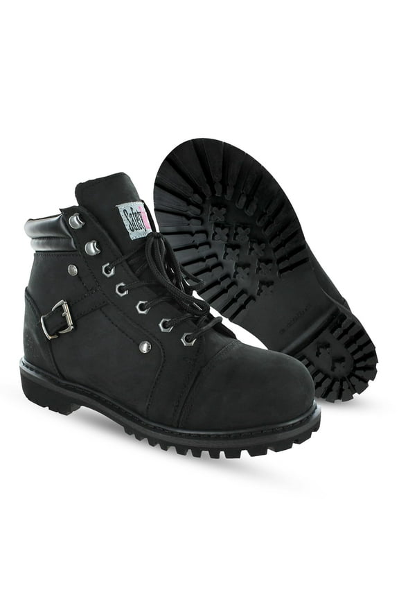 Steel Toe Boots for Women - Black - 9.5M| Waterproof Women's Fusion Work Boots | Leather Work Boots | Rugged Goodyear Welt Construction | Oil Resistant Outsoles & Cushioned Insoles