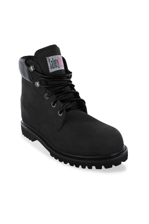 Steel Toe Boots for Women - Black -5M | Waterproof Work Boots for Women Steel Toe Boots | Slip Resistant Work Shoes | Lightweight Nubuck Leather for Comfort and Style