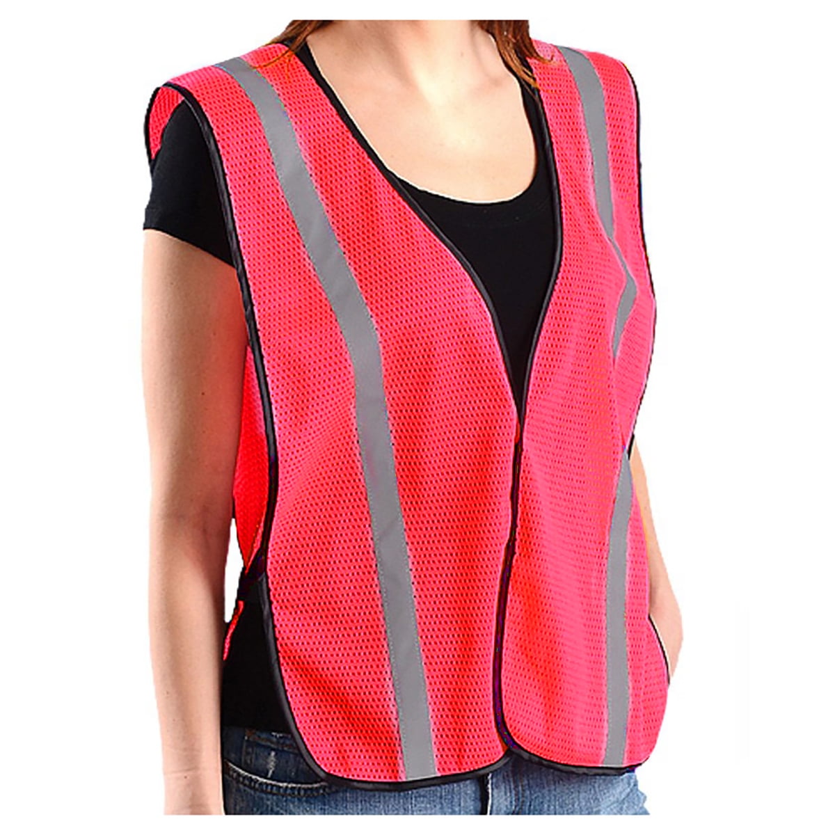 Safety Girl Non-ANSI Women's Mesh High-Vis Pink Safety Vest S/M - 12 Pack