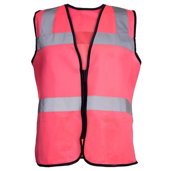 Safety Girl Women's Non-ANSI High-Visibility Pink Safety Vest for Women - M | Fashionable and Breathable Work Vest for Daytime Visibility | Fitted and Contoured with Zipper Closure and Inside Pockets