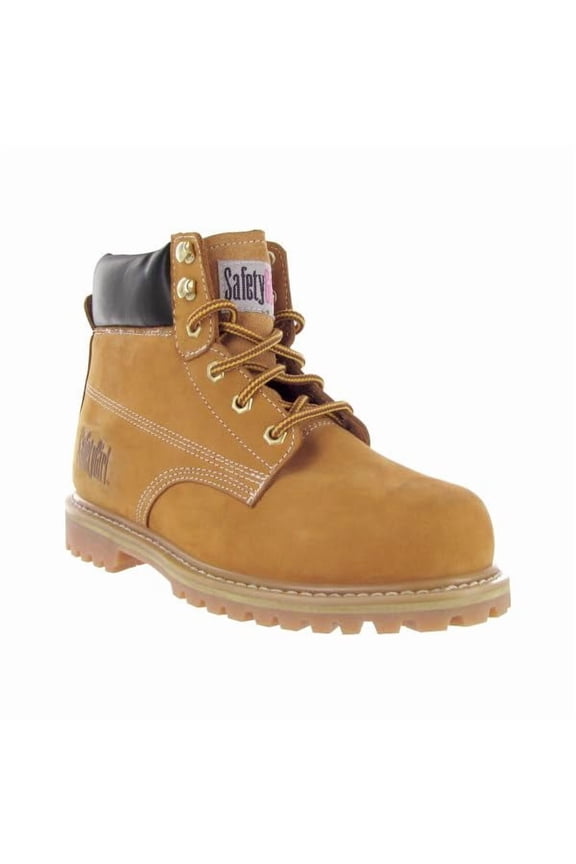 - Stylish Steel Toe Boots For Women | Work Boots For Women | Waterproof Feature | Lightweight & Slip-Resistant Steel Toe Shoes For Women | Premium Nubuck Leather | Tan Color - 8M