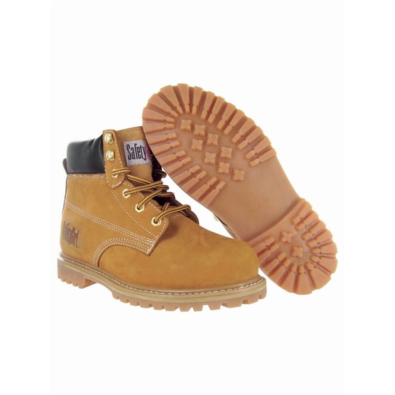 Safety Girl Steel Toe Boots for Women - Tan - 9.5M | Waterproof Work Boots for Women Steel Toe Boots | Slip Resistant Work Shoes | Lightweight Nubuck Leather for Comfort and Style