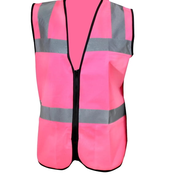 Safety Girl Women's Non-ANSI High-Visibility Pink Safety Vest for Women - 2XL | Fashionable and Breathable Work Vest for Daytime Visibility | Fitted and Contoured with Zipper Closure & Inside Pockets