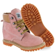 Steel Toe Boots for Women - Light Pink-5.5W | Waterproof Work Boots for Women Steel Toe Boots | Slip Resistant Work Shoes for Women | Lightweight Nubuck Leather for Comfort and Style