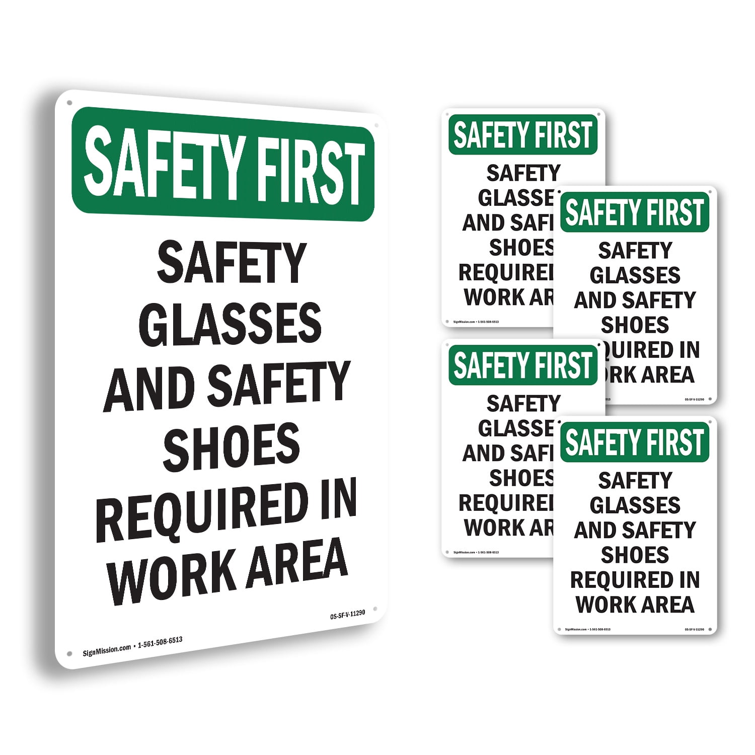 Safety Glasses And Safety Shoes OSHA SAFETY FIRST Aluminum Sign 24 Inch ...