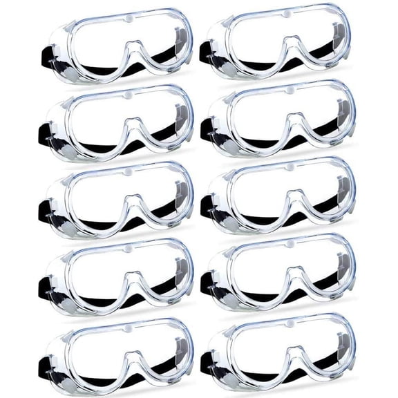 Safety Glasses - Anti Fog Clear Eye Protection Glasses Workshops Laboratories Construction Sites Anti-Saliva Anti-Spitting Closed Dustproof Safety Glasses For Glasses Wearers