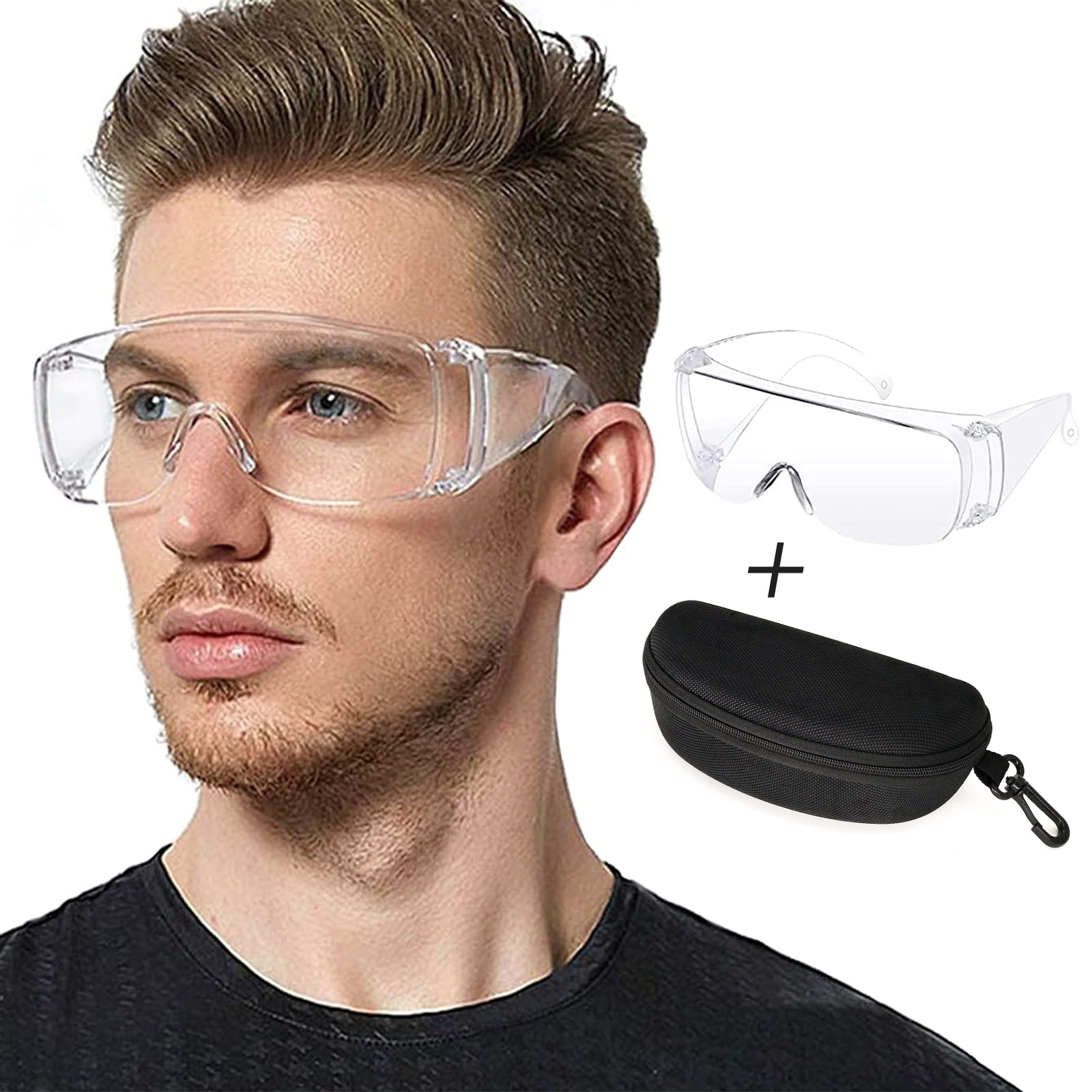 Safety Glasses for Men & Women Safety Goggles over Eyeglasses Clear