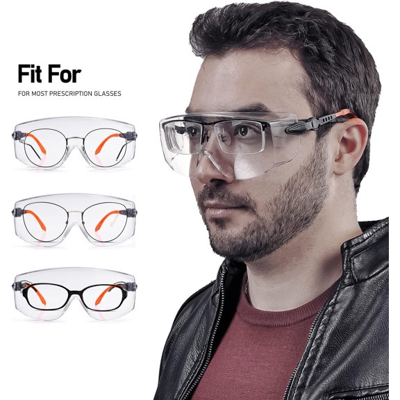 Safety Glasses Over Eyeglasses Fit Over Eyewear,ANSI Z87 Certified,Clear Anti-Scratch Fog Proof Goggles$$Tools & Hardware Other
