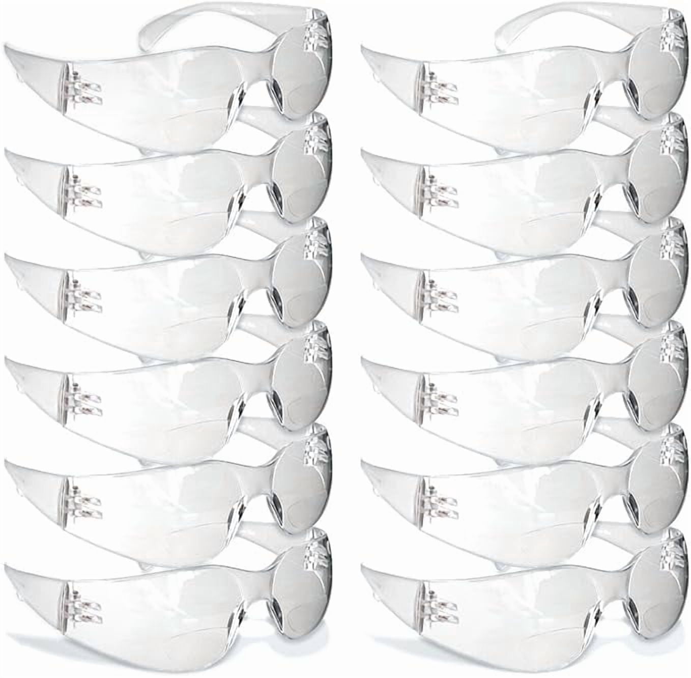 Safety Glasses with Readers - Clear | Polycarbonate Frame with UV400 Protection | Scratch Resistant Coating Bifocal Wrap Around Safety Glasses | 1.0-12PK