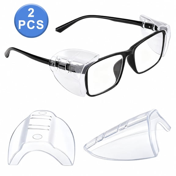 Safety Glasses Side Shields Clear Slip On Eye Protection Protection, 1 Pair