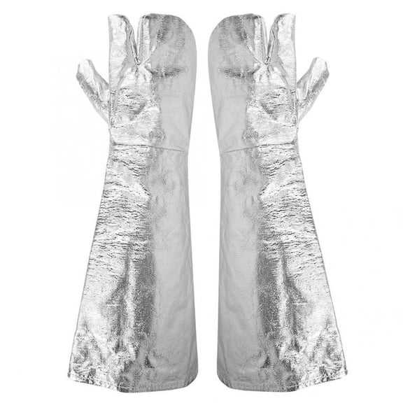 Safety Gloves Cut Resistant Aluminum Foil 500 Celsius High Temperature Heat Resistant Welding Safety Work Lengthen Glove ,Comfort and Durability