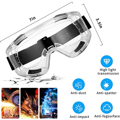 Safety Goggles Over Glasses Lab Work Splash Anti-Scratch Eye Protective Eyewear