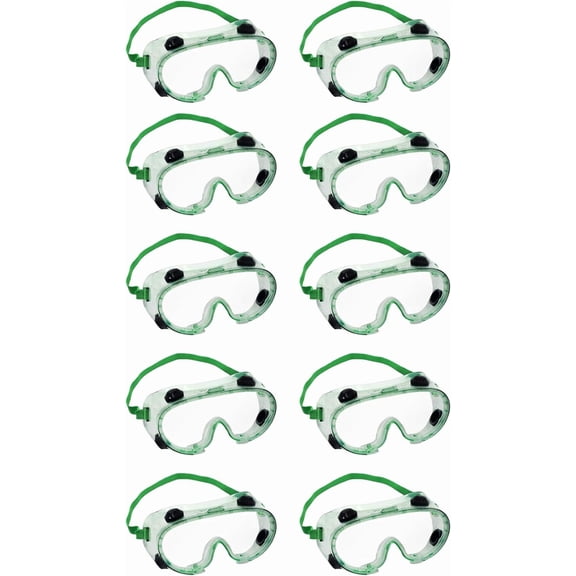 Safety Goggles with Indirect Vents, Anti-Fog Coating, UV Protection, Flexible Frame for Lab Use - Fits Over Eyeglasses