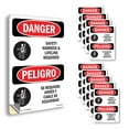 thumbnail image 1 of Safety Harness And Lifeline Required Bilingual OSHA Danger Vinyl Decal Label 24 Inch x 18 Inch - 10 Pack, 1 of 6