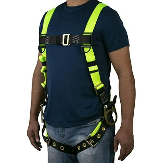 Safety Harness Full Body Protection Fall Arrest Yellow/Lime Back D Ring ...