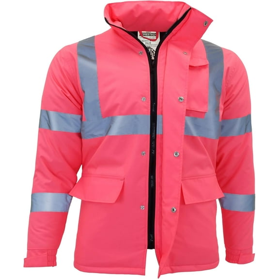 Safety Hi-Vis ANSI Pink Safety Jacket with Reflective Stripes