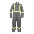 thumbnail image 1 of Safety Hi Vis Coverall with Leg Zipper – 100% Cotton, 7 oz (3XL, Light Grey), 1 of 5