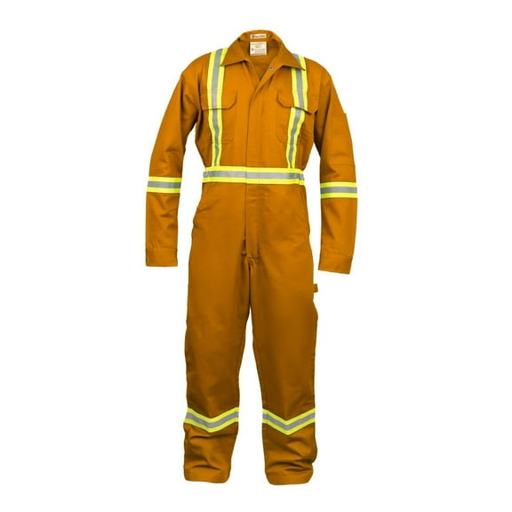 Safety Hi Vis Coverall with Leg Zipper – 100% Cotton, 7 oz (4XL, Orange)
