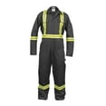 thumbnail image 1 of Safety Hi Vis Coverall with Leg Zipper 100% Cotton, 7 oz (X-Large, Dark Grey), 1 of 5