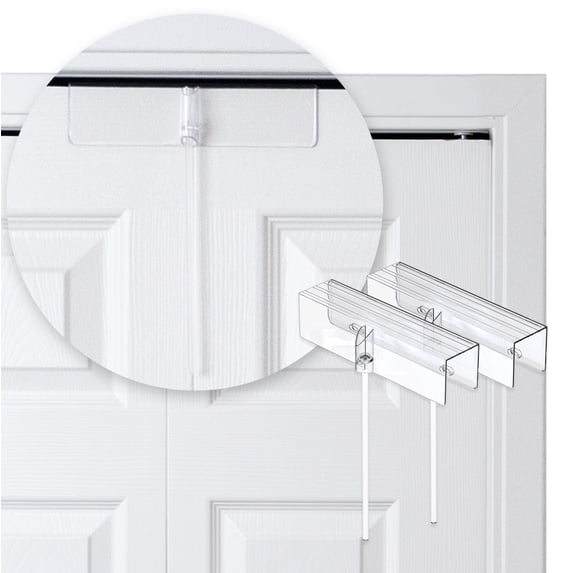 Safety Innovations Deluxe Bi-Fold Door Lock with Extension Wands for Childproofing, Clear, 2 Piece