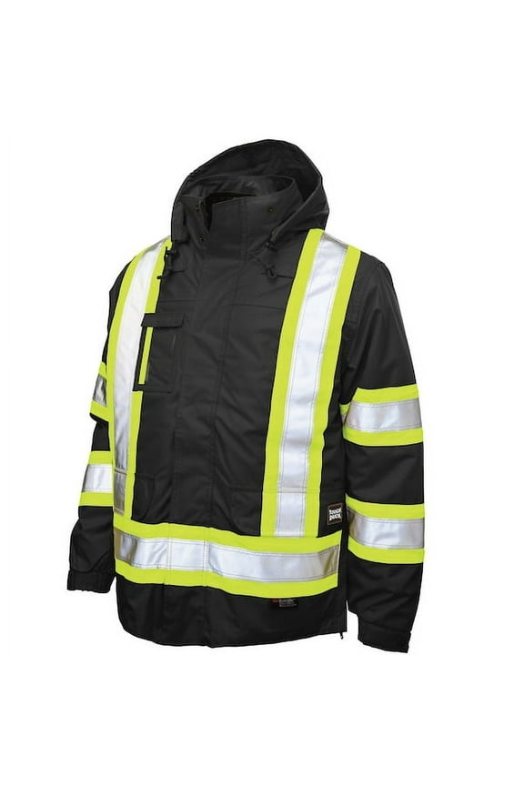 Safety Insulated 5-In-1 Parka,3XL,Black S42621