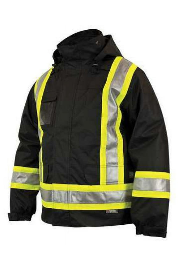 Safety Insulated 5-In-1 Parka,M,Black S42611