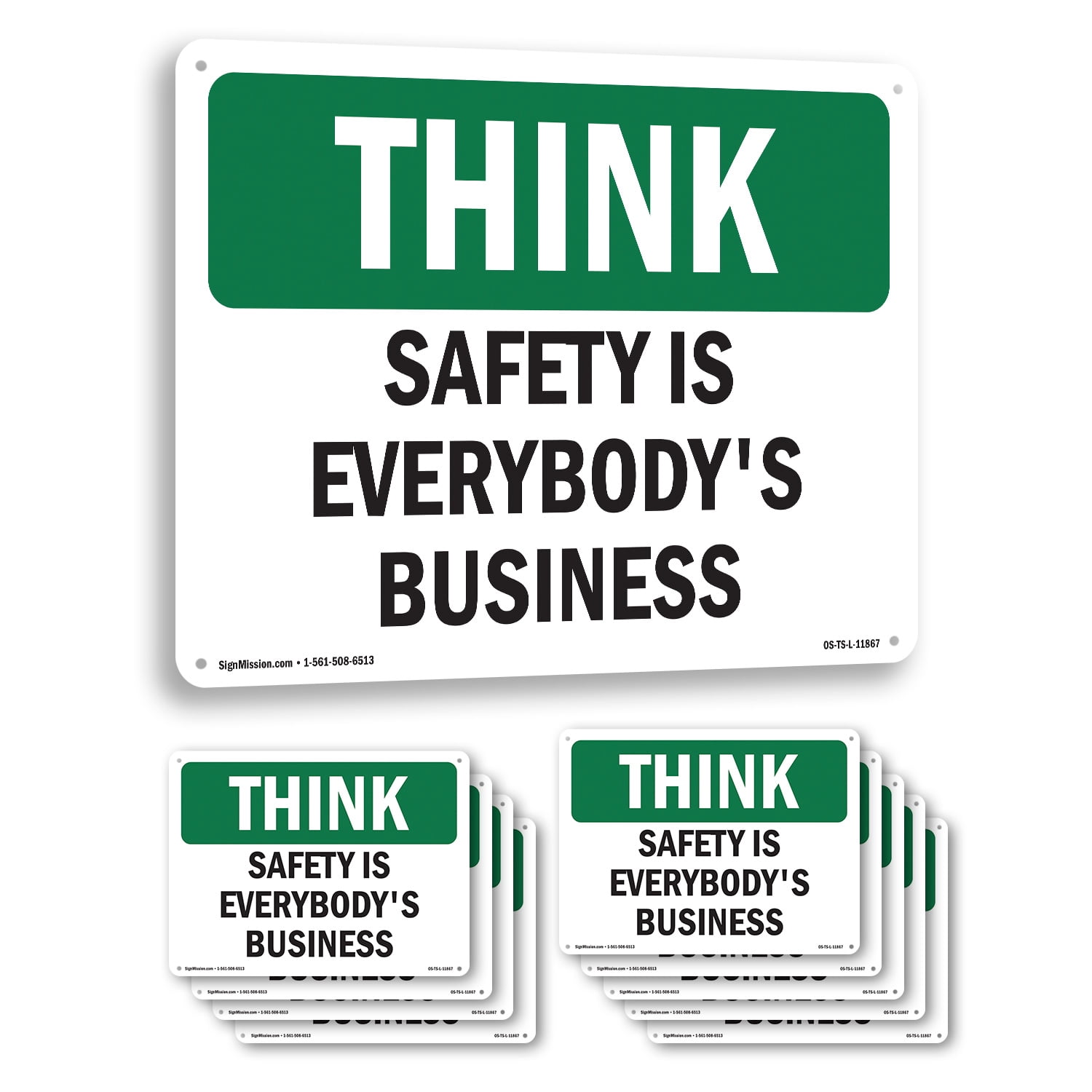Safety Is Everybody's Business OSHA Think Aluminum Sign 24 Inch x 18 ...