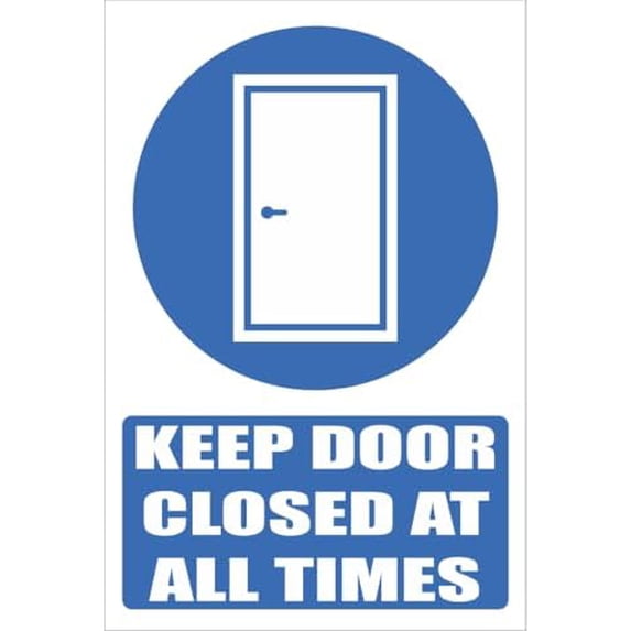 Safety - Keep Door Closed Sign Metal Sign Decorative Wall Plaque, 12 X 8 inch