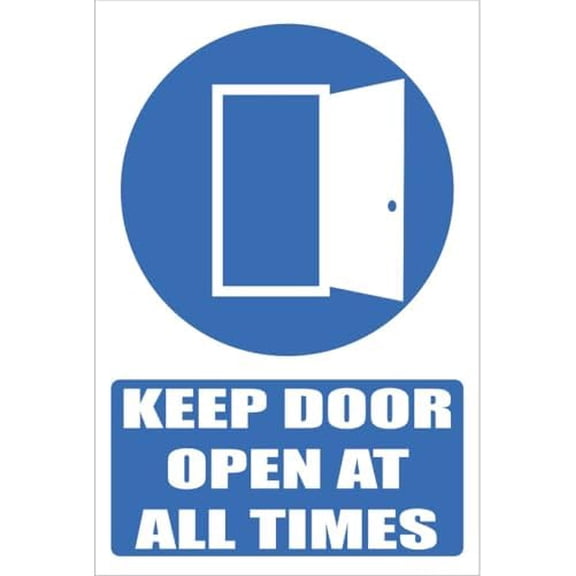 Safety - Keep Door Open Sign Metal Sign Decorative Wall Plaque, 12 X 8 inch