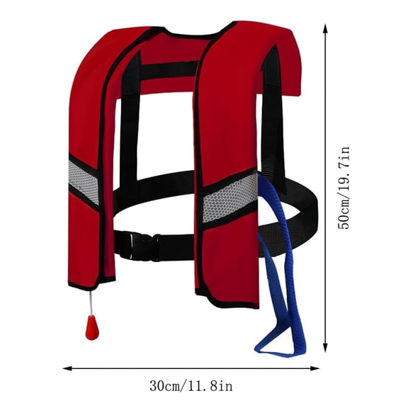 Safety Life Vest Automatic Inflation Buoyancy Jacket with Whistle and Reflectors for Adults Outdoor Fishing Kayaking Sailing Yellow Survival Gear Cylinder Not Included