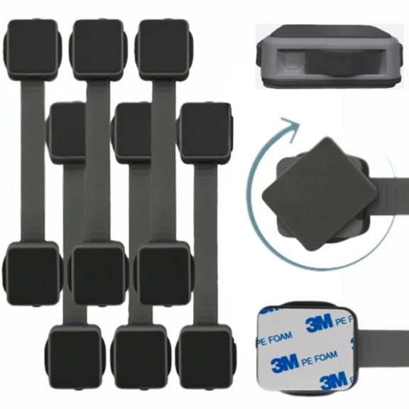 Autumn Bliss Co Cabinet Locks Baby Proofing, No Drilling, Easy Install, Adjustable & Reusable, Child Proof, 6 Piece