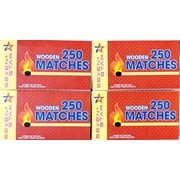 Safety Matches 4 Pack 1000 Count   Large Strike-on-Box Matches for Kitchen, Camping, Fireplace, Candles