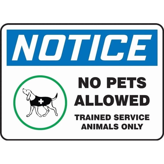 Safety Notice No Pets Allowed Metal Sign, Pet Restriction Plaque For Home Business Public Use, Animal Ban Sign, 8x12 Inch