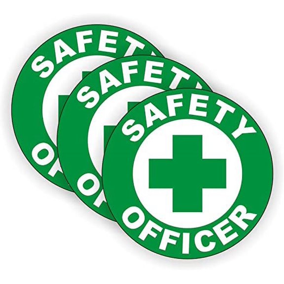 Safety Officer Hard Hat Sticker / Helmet Decal Label Lunch Tool Box | Size: 2" Diameter | Set of 3 Stickers!
