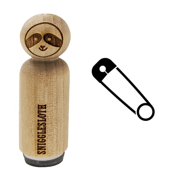 Safety Pin Rubber Stamp for Scrapbooking Crafting Stamping - Mini 1/2 Inch