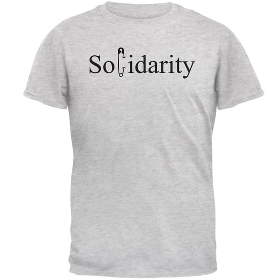 Safety Pin Solidarity Mens T Shirt Light Heather Grey MD