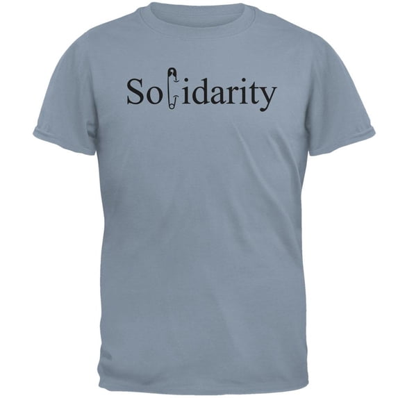 Safety Pin Solidarity Mens T Shirt Stone Blue SM