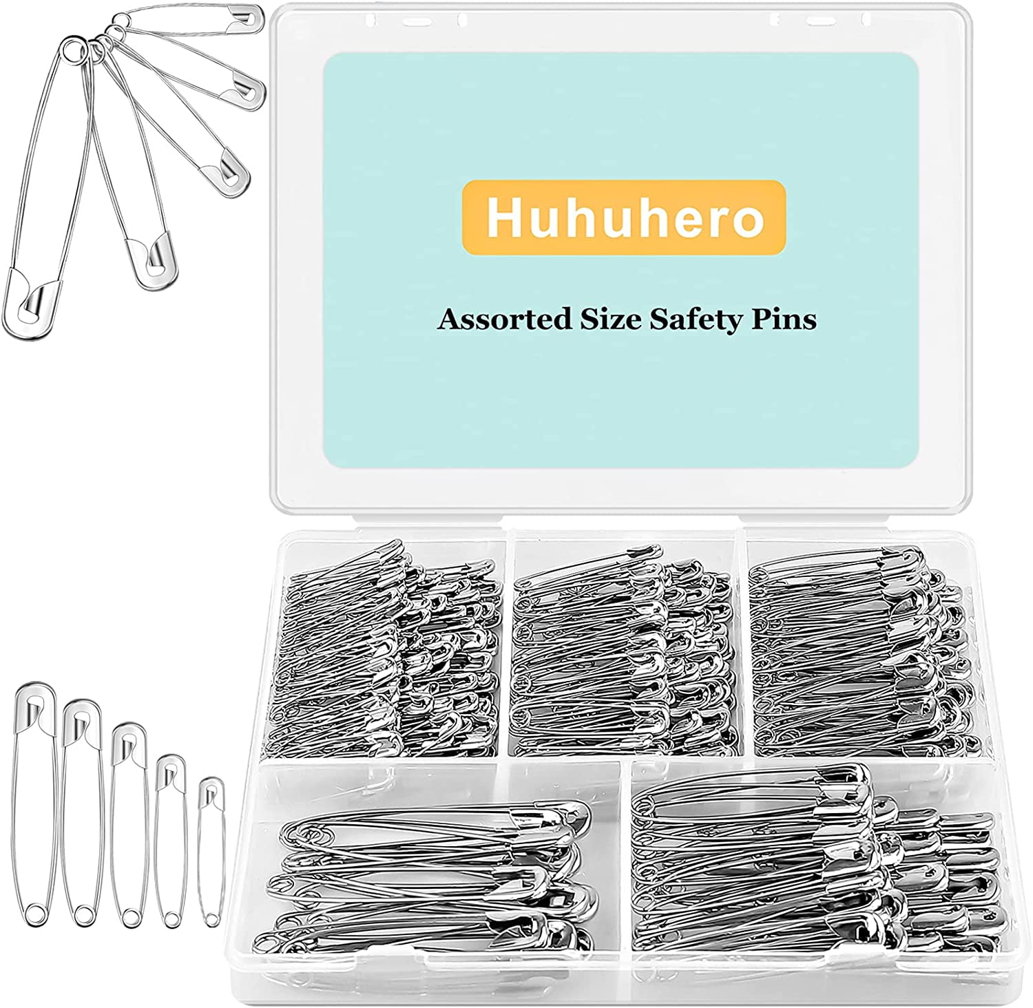 Safety Pins, Safety Pins Assorted, 500 Pack, Assorted Safety Pins, Safety  Pin, Small Safety Pins, Safety Pins Bulk, Large Safety Pins, Safety Pins  for