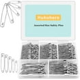 thumbnail image 1 of Safety Pins Assorted, 250 PCS Nickel Plated Steel Large Safety Pins Heavy Duty, 6 Different Sizes Safety Pin, Safety Pins Bulk, Small Safety Pins, 1 of 7
