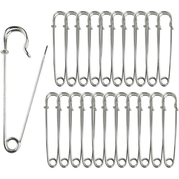 Safety Pins Extra Large Heavy Duty - 22PCS 3Inch Blanket Pins, Strong & Sturdy Bulk Pins for Blankets, Skirts, Crafts, Kilts